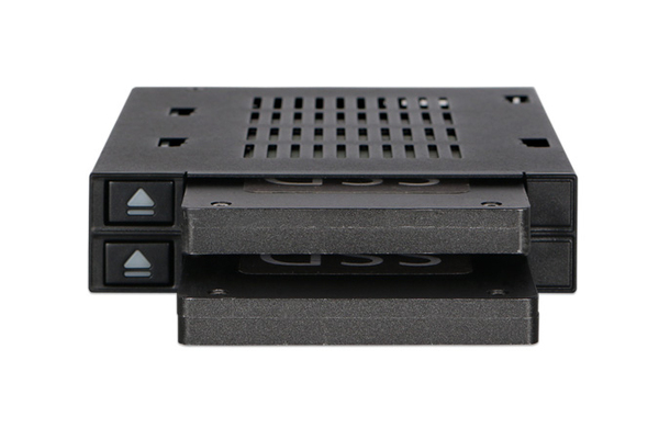ICY DOCK 2x 2.5" to 1x 3.5" bay mobile rack SATA/SAS metal trayless
