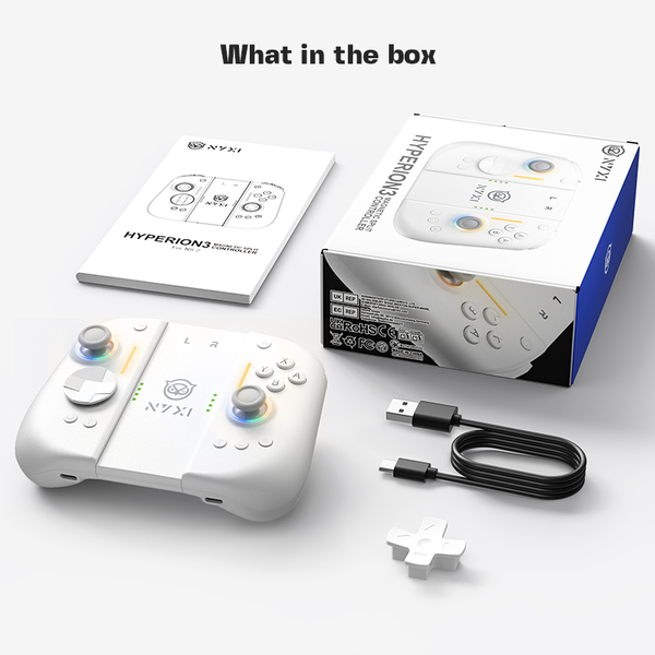 NYXI Hyperion 3 Hall Effect JoyPad Nintendo Switch 2:lle, valkoinen