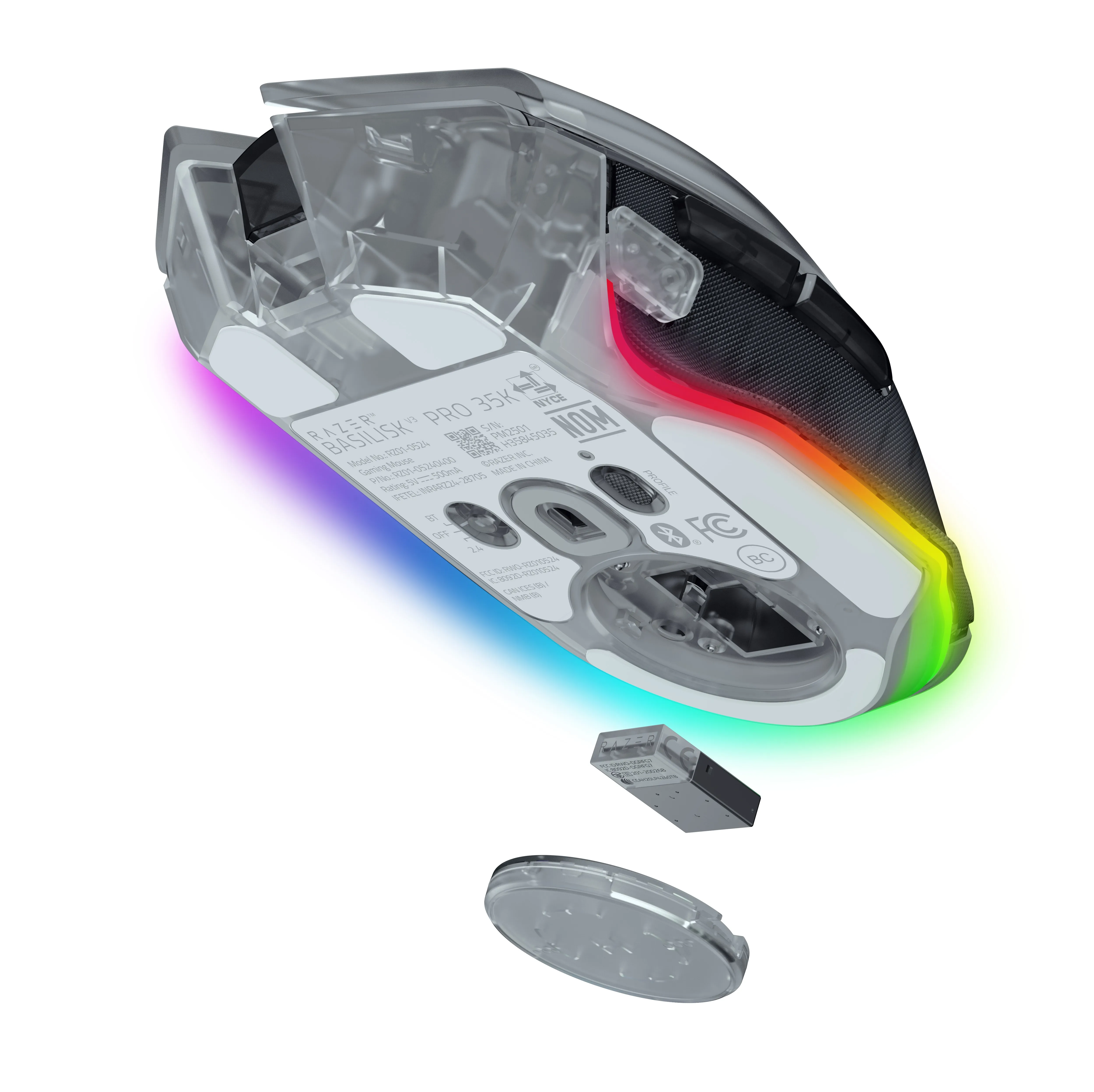 Razer Basilisk V3 Pro 35K - Phantom White Edition Wireless Gaming Mouse, Phantom White
