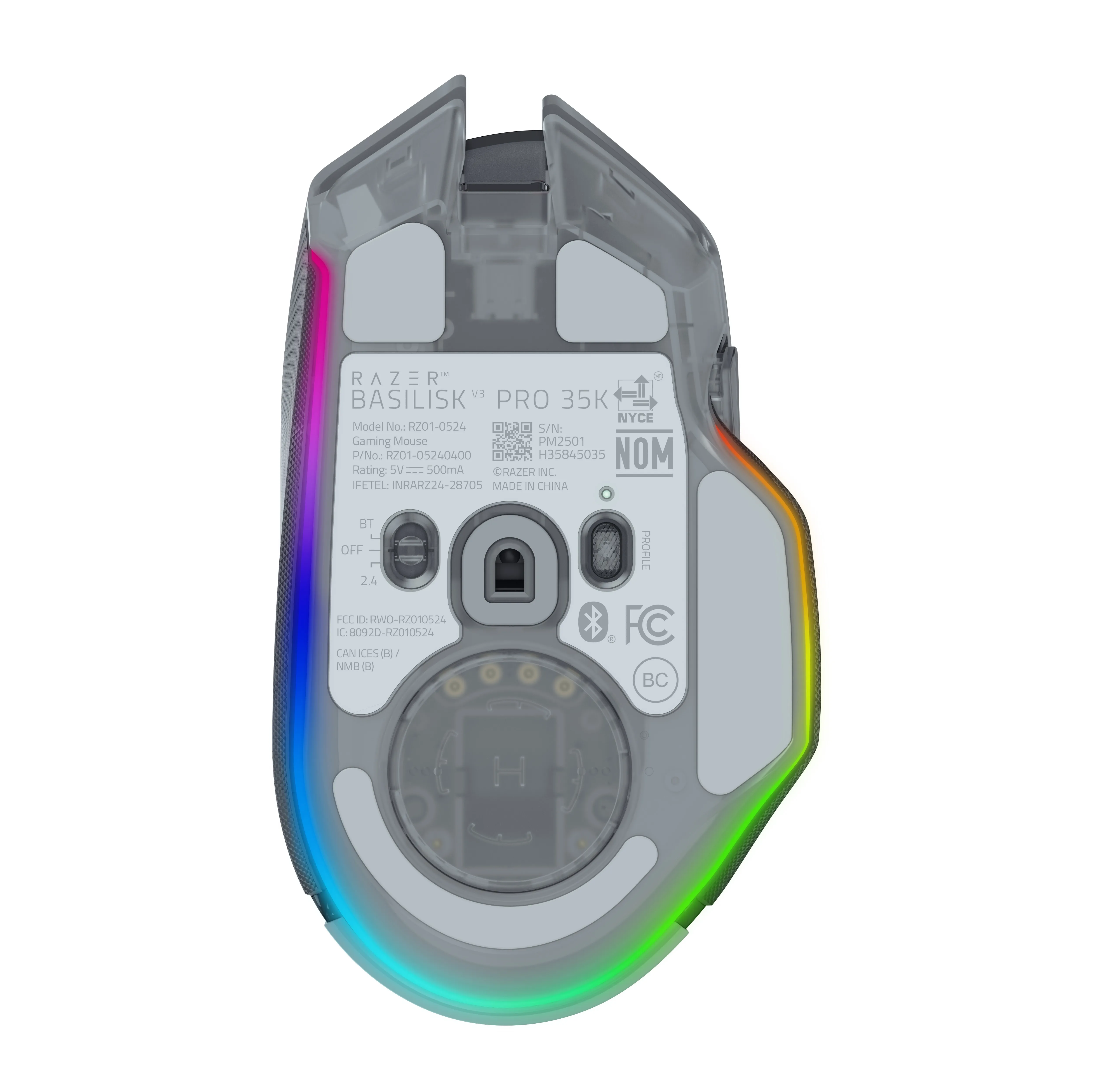 Razer Basilisk V3 Pro 35K - Phantom White Edition Wireless Gaming Mouse, Phantom White
