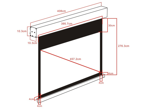 Multibrackets M Motorized Projection Screen Deluxe - Heijastusn&auml;ytt&ouml; - moottoroitu - 180 tuuma (457 cm) - 16:10 - Matte White - valkoinen
