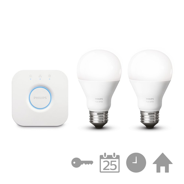 PHILIPS HUEWHITE 9.5W A60 E27 2PC+BRIDGE