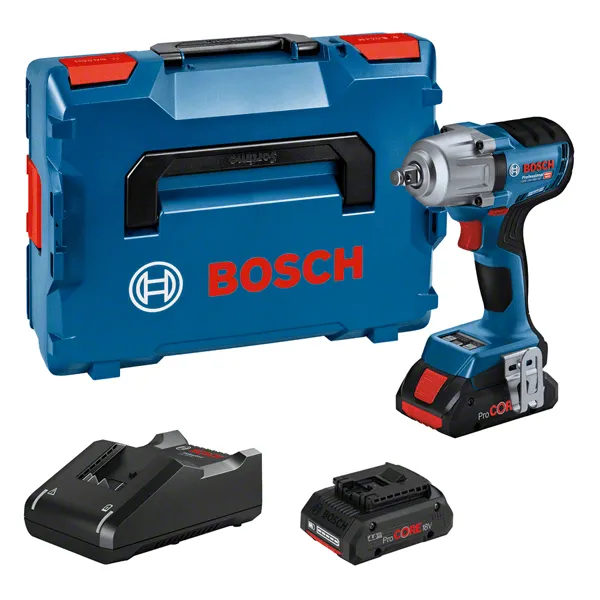 Bosch cordless impact wrench GDS 18V-450 HC Professional, 18V (blue/black, 2x Li-Ion battery ProCORE18V 4.0Ah, Bluetooth module, in L-BOXX)