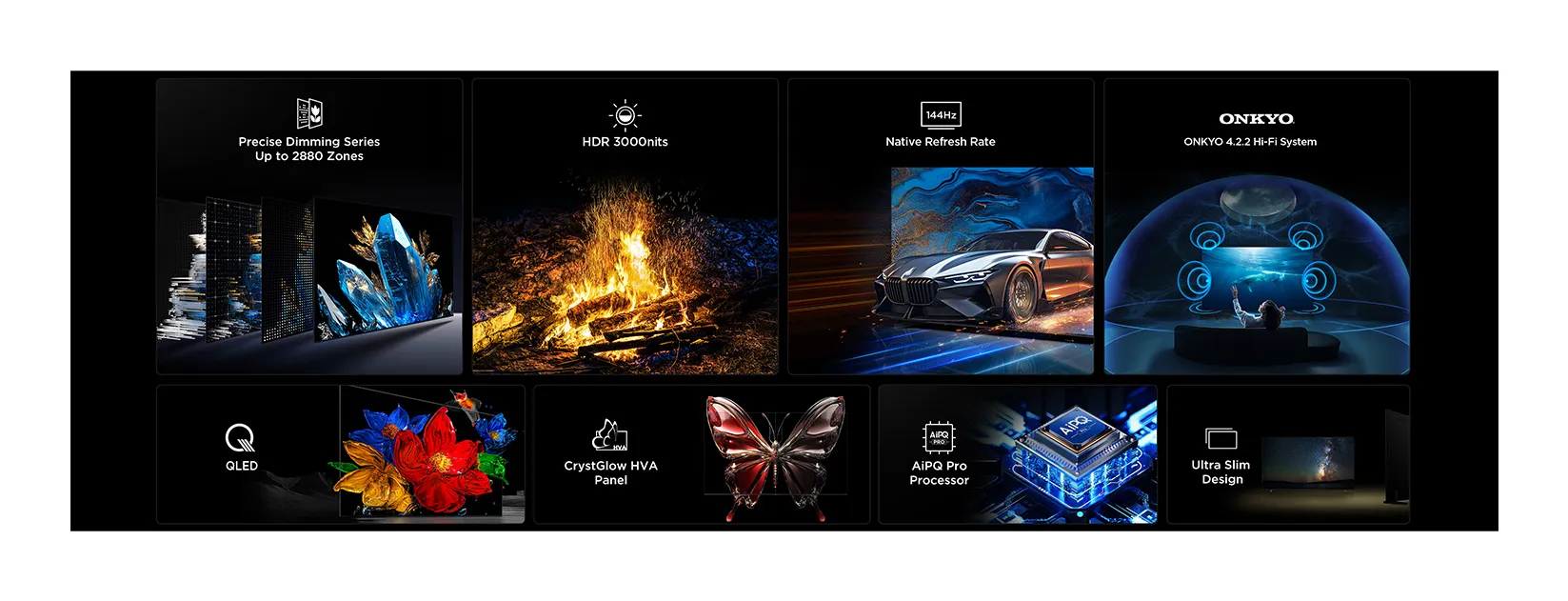 TCL 115C7K 115" 4K Mini LED Google TV, 144Hz, Dolby Vision, HDR10+