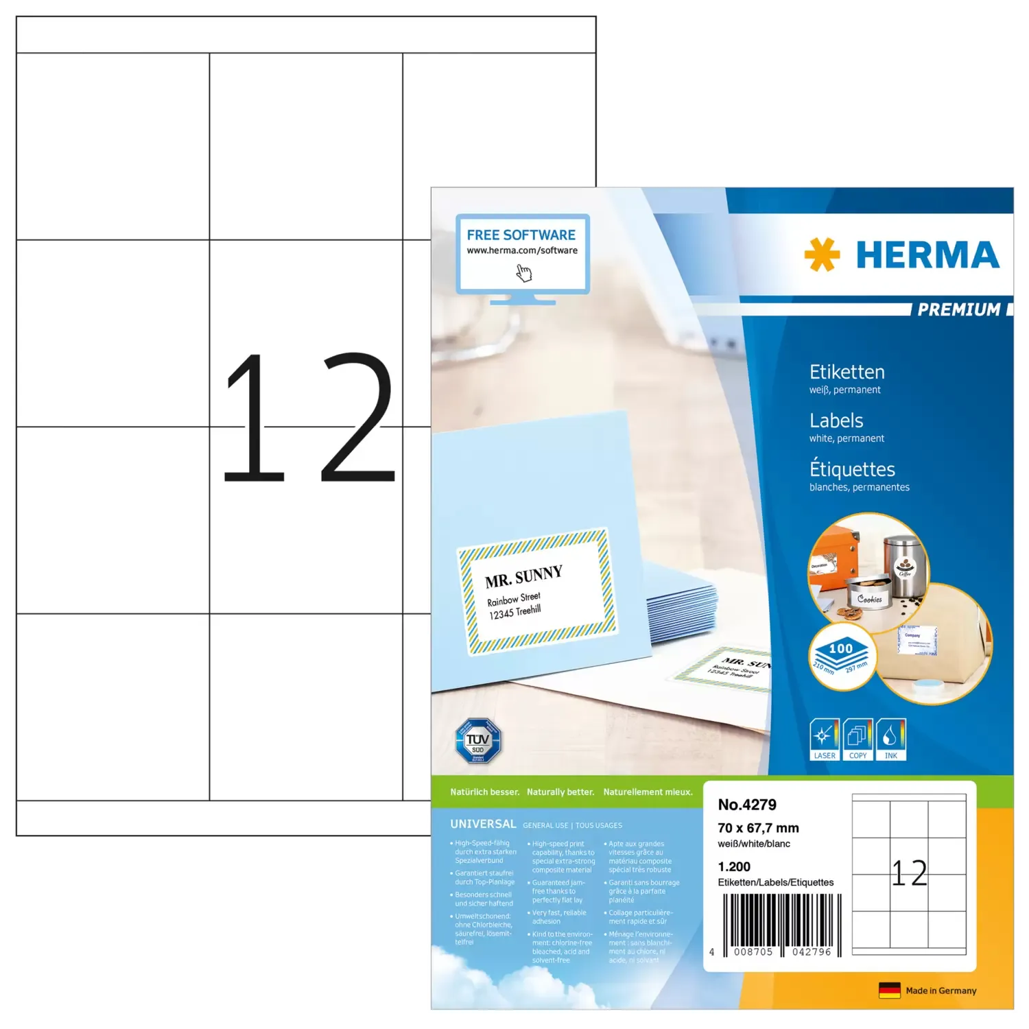 Herma label Premium 70x67,7 (1200)