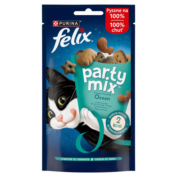Purina Nestle Felix Party Mix Ocean Mix, Kissan kuivaruoka, Adult, 60 g