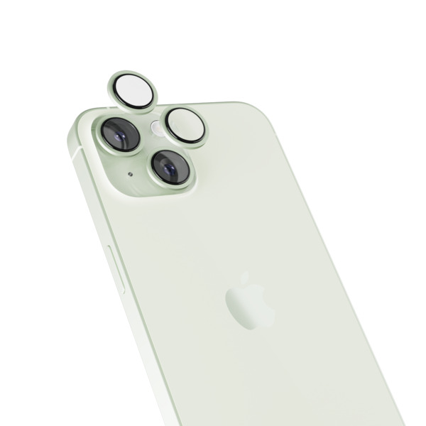 Epico Aluminium Lens, iPhone 15 / 15 Plus - kameralinsskydd, Gr&ouml;n