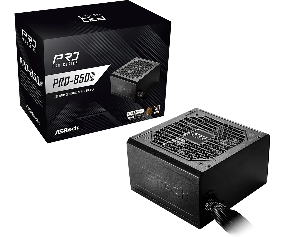 ASRock PRO-850B 850W - PSU, 80 Plus Bronze