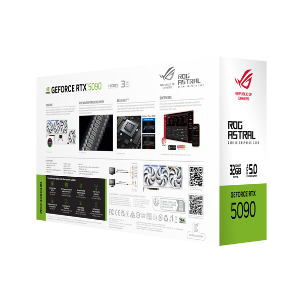Asus GeForce RTX 5090 ROG Astral Gaming White 32 GB -n&auml;yt&ouml;nohjain