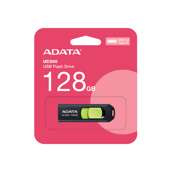 A-DATA UC300 USB-C 3.2 Gen 1 128GB memory stick, Black/Green