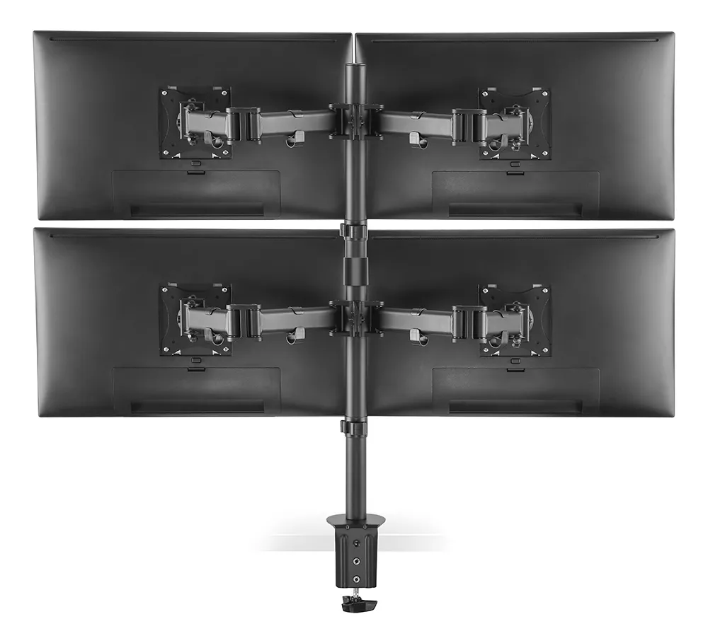 Deltaco Office Quad -n&auml;ytt&ouml;varsi, musta, 13&quot;-27&quot;, 4x8Kg