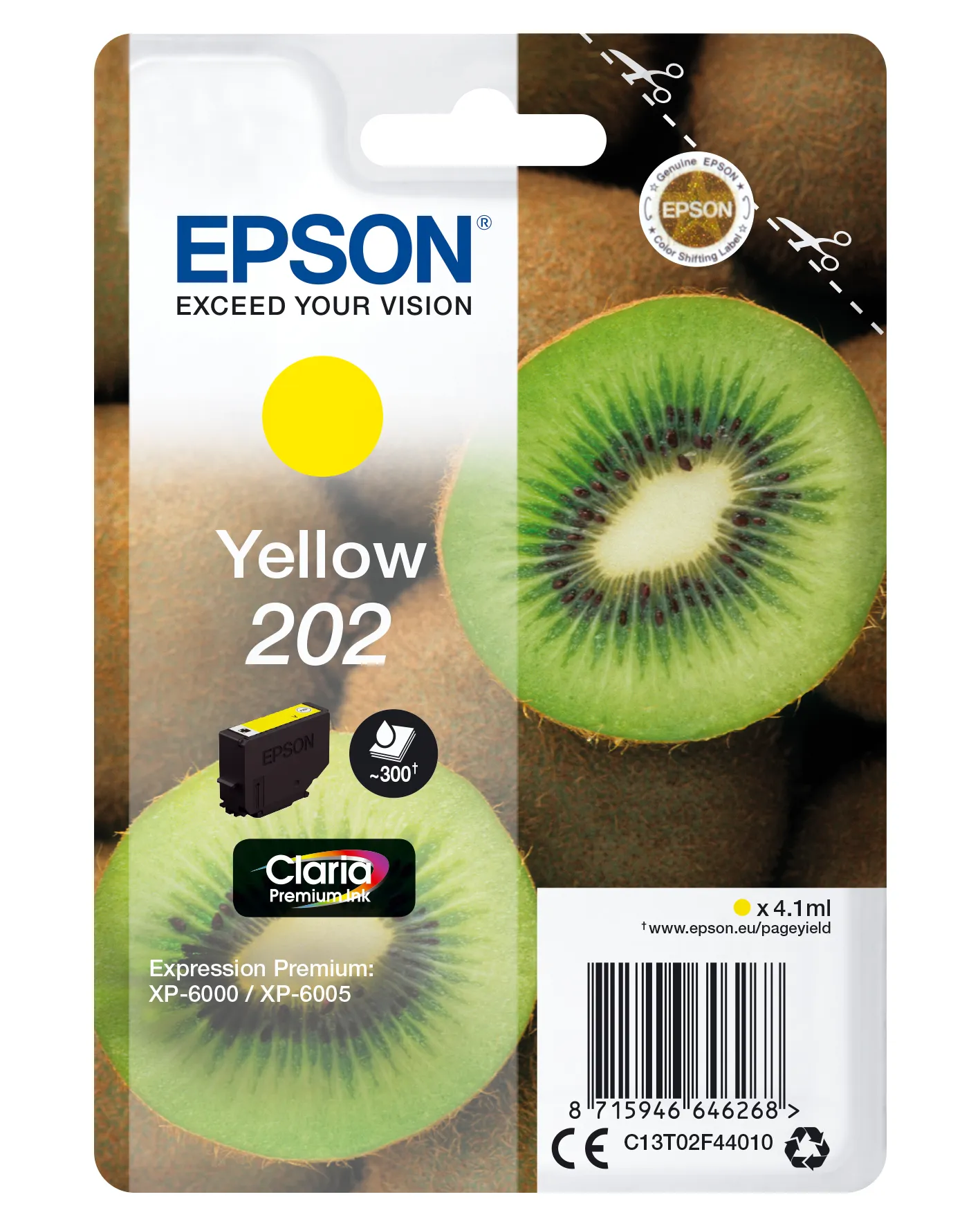 Epson C13T02F44020 -mustekasetti, 4.1 ml, keltainen
