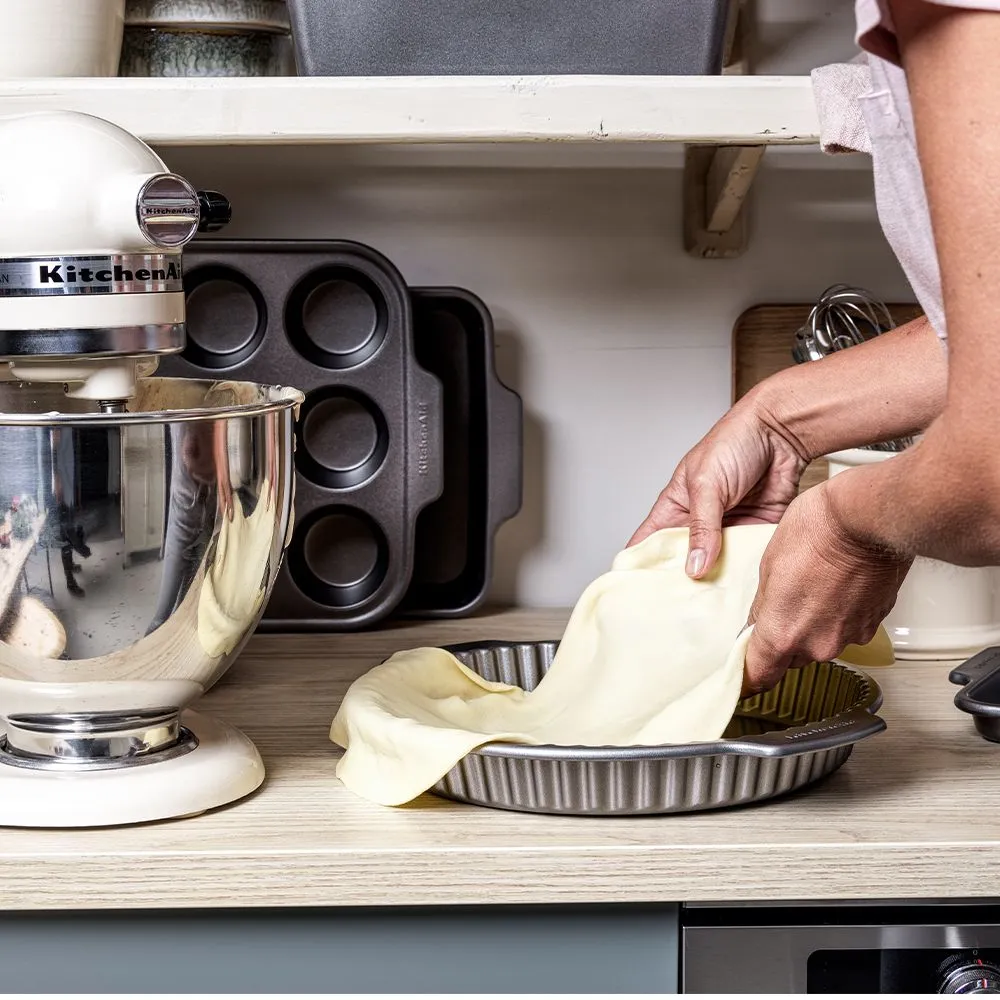 KitchenAid 28 centimeter rund quicheform silver
