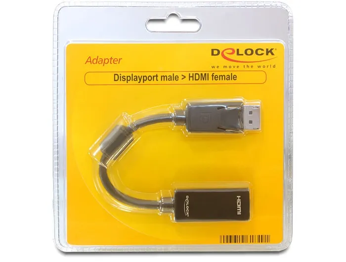 De-Lock  DisplayPort – HDMI -adapteri, Musta