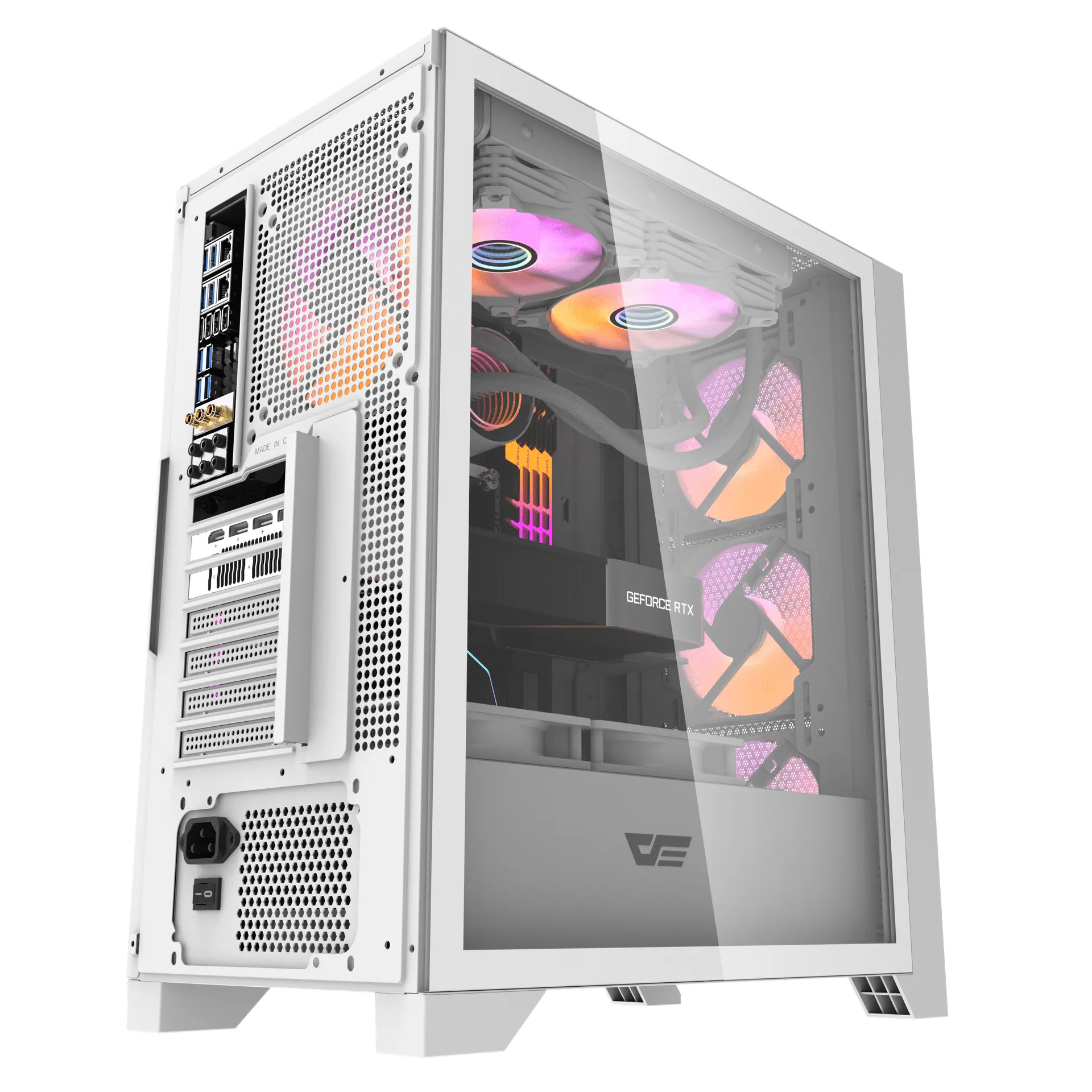 DARKFLASH DRX70 MESH Midi-Tower Case with window, White