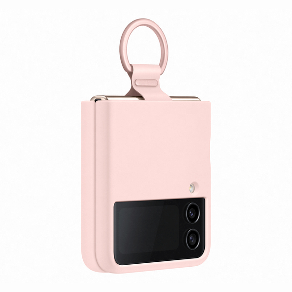 SAMSUNG Z FLIP4 SILICONE COVER WITH RING PINK
