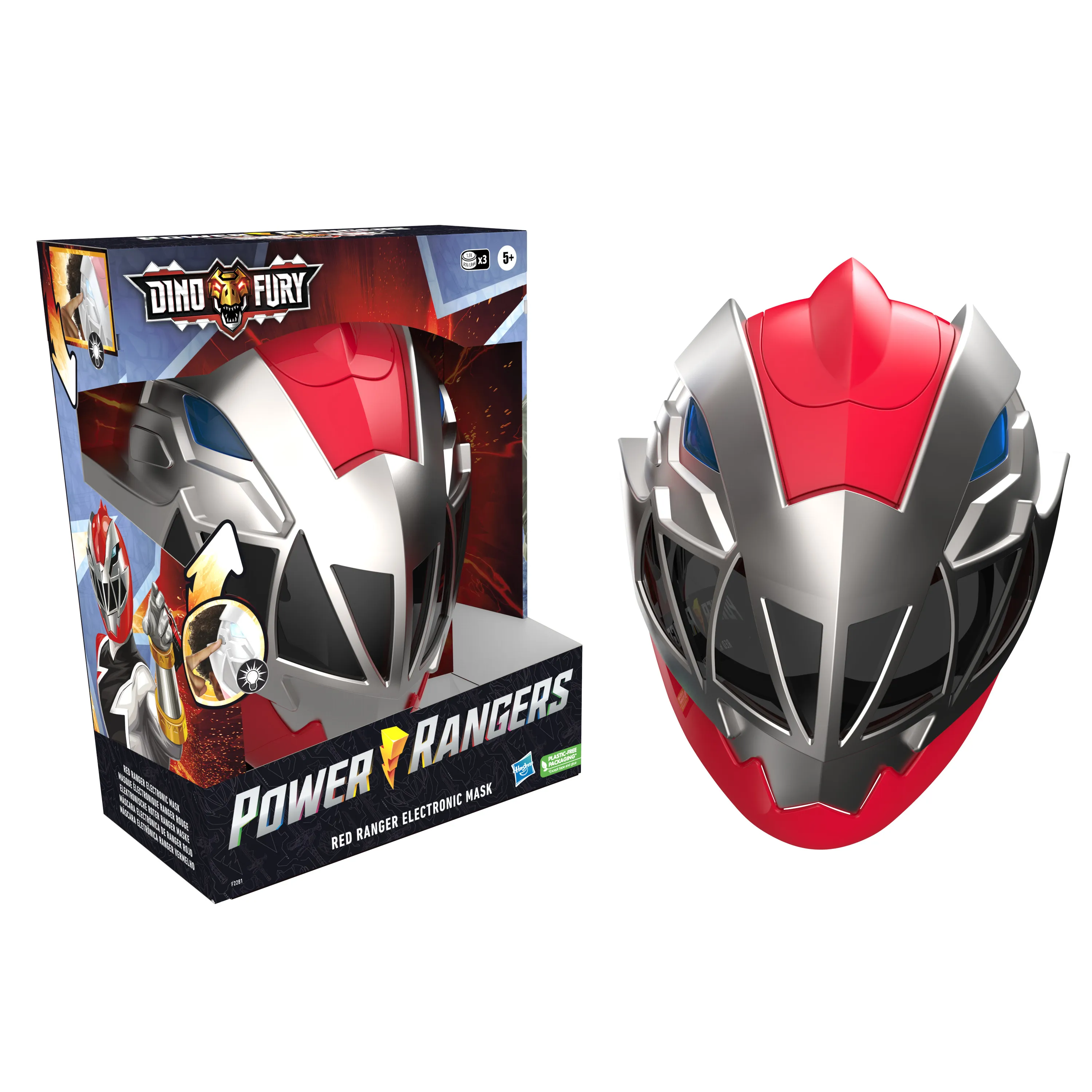 Hasbro Power Rangers Dino Fury Red Ranger Electronic Mask Role Play