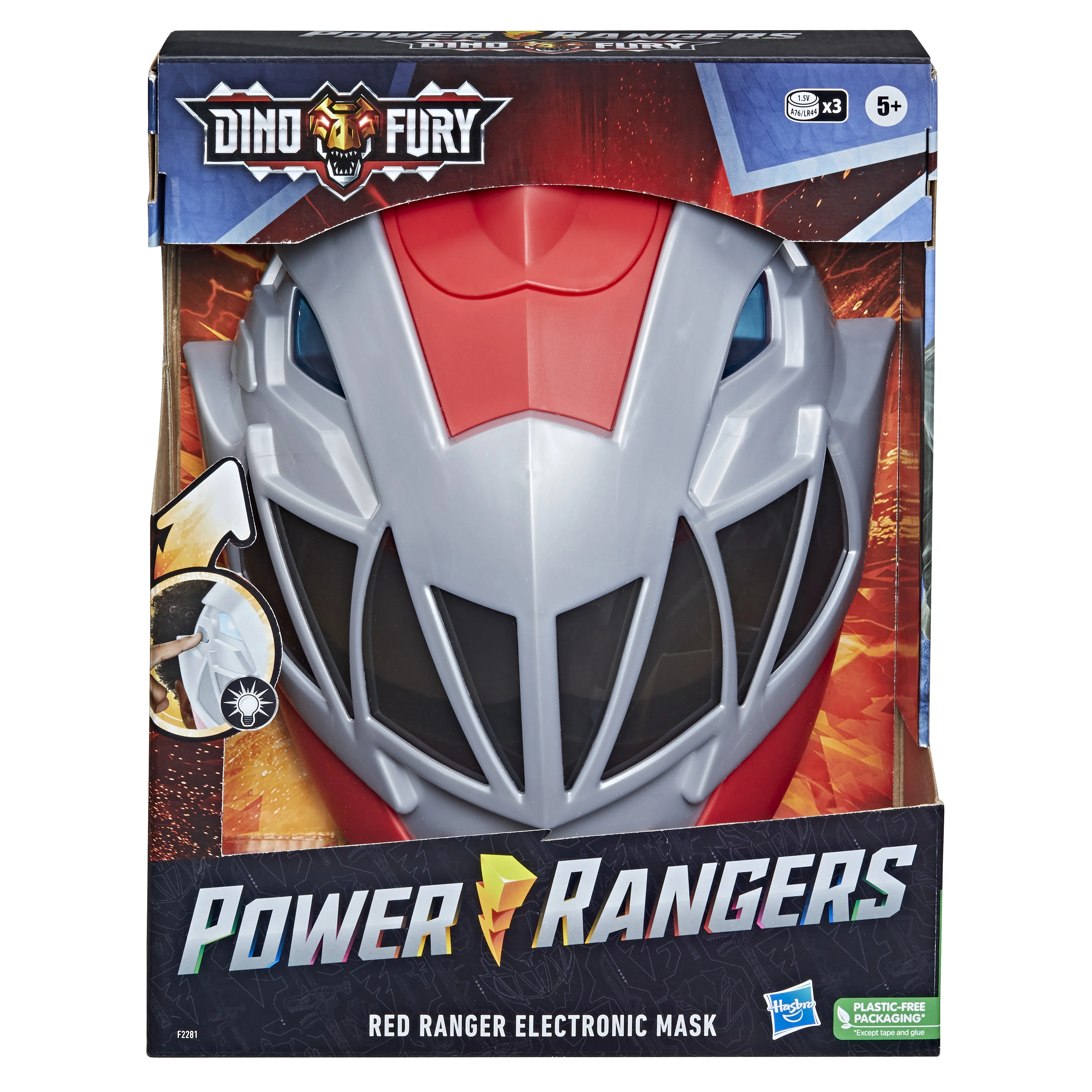 Hasbro Power Rangers Dino Fury Red Ranger Electronic Mask Role Play