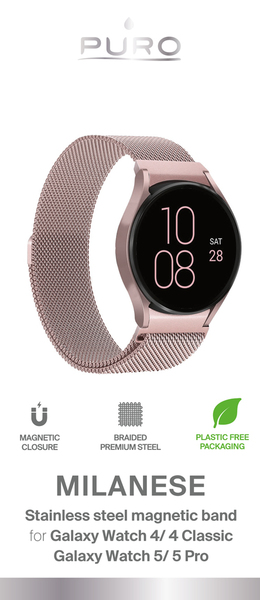 Galaxy Watch4/4 Classic Stainless Steel Band, Rose