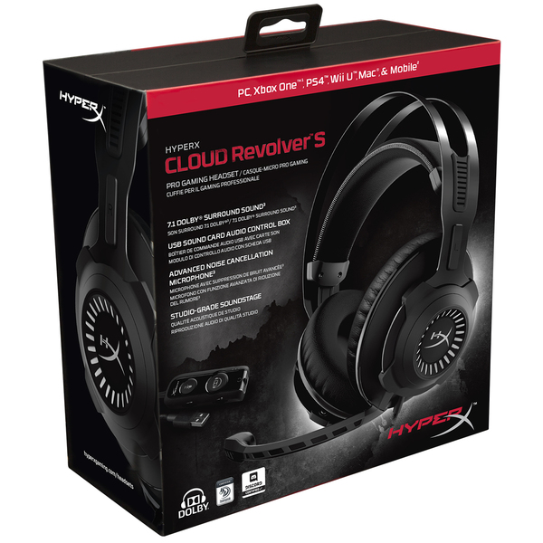 HyperX Cloud Revolver S -pelikuulokkeet mikrofonilla, musta