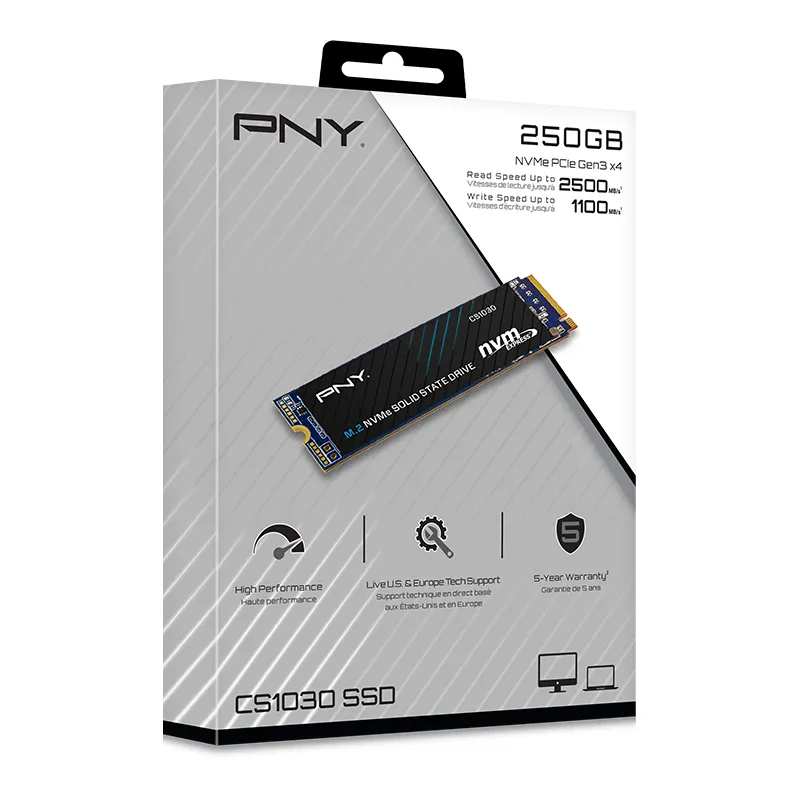 PNY CS1030 M.2 NVMe 250 Gt, PCIe 3.0, M.2 -SSD-levy