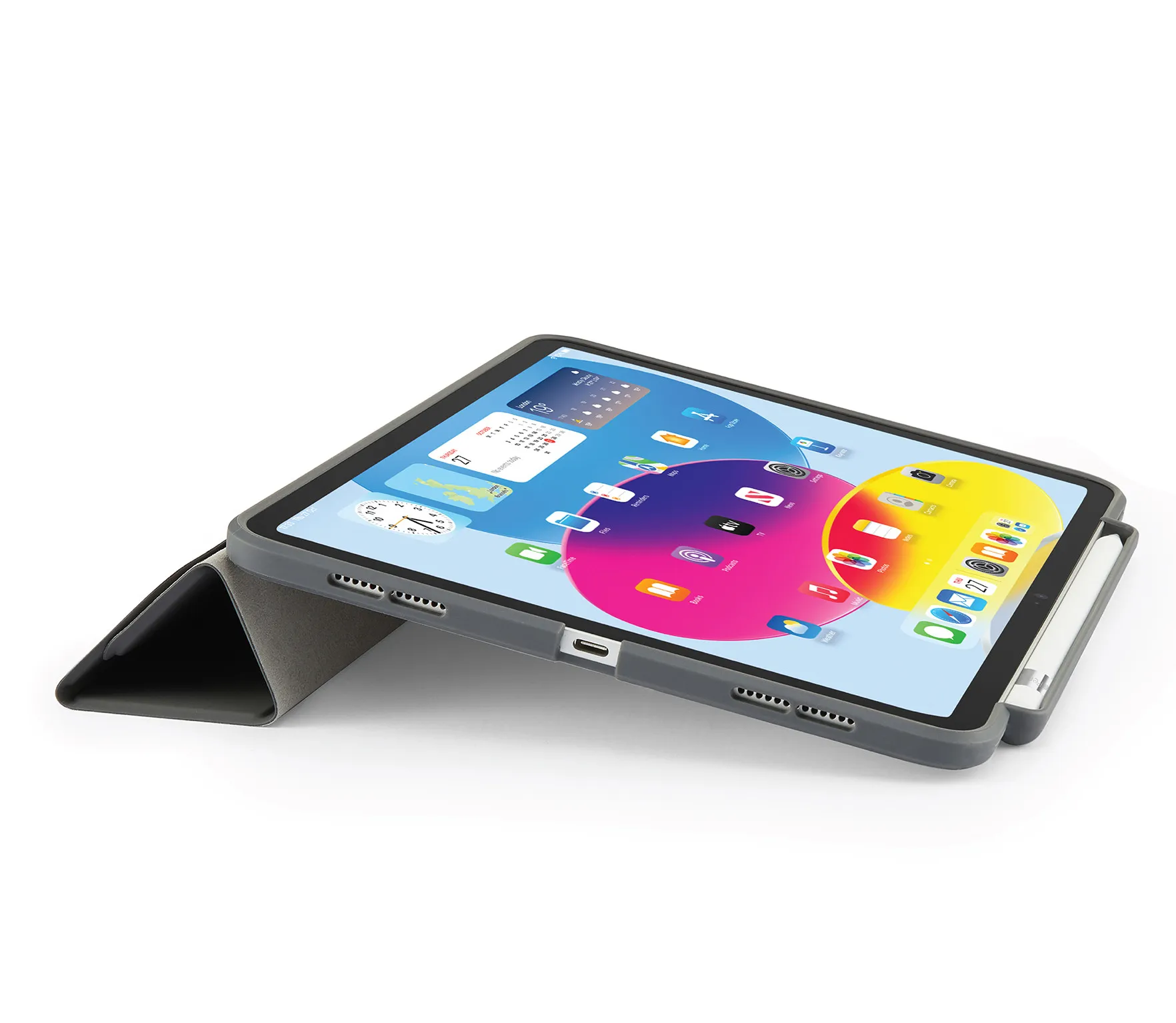 Pipetto iPad 10,9-tum (10:e gen) Origami No3 Pencil Case - Dark Grey
