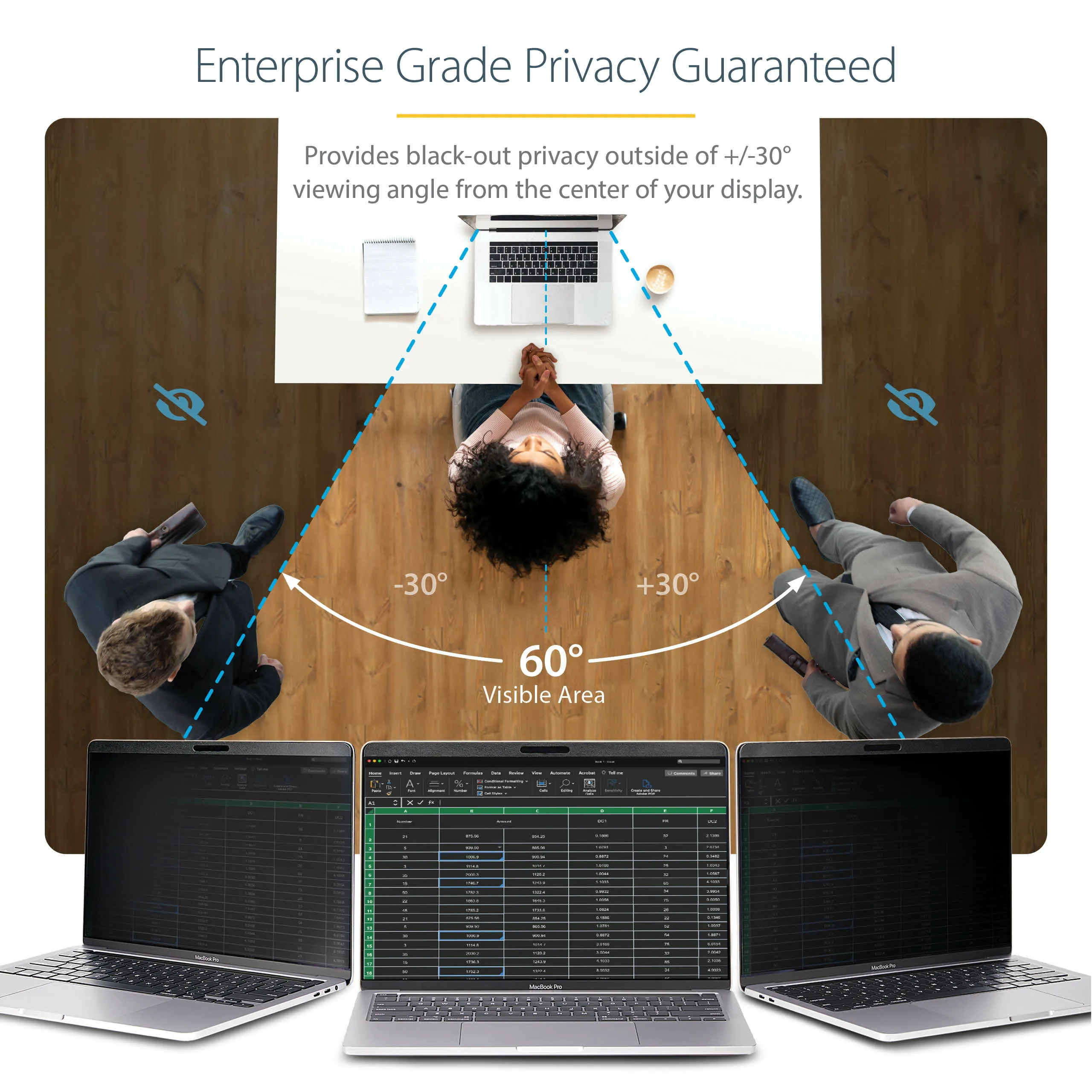 STARTECH.COM 13inch Laptop Privacy Screen Matte or Glossy Magnetic 30+/- Degree Privacy MacBook Pro and Air PRIVSCNMAC13