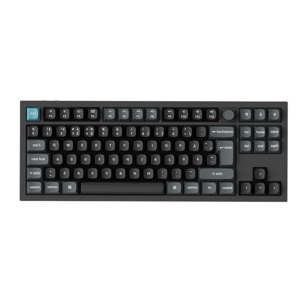 Keychron Q3 Ultra 8K 80% TKL tr&aring;dl&ouml;st mekaniskt speltangentbord, Silk POM Brown, svart