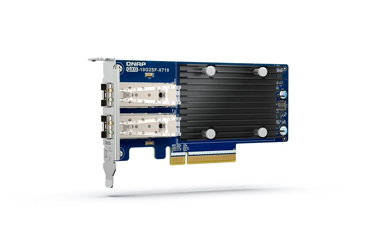 QNAP Dual-port SFP+ 10GbE network expansion card low-profile form factor PCIe Gen3 x8
