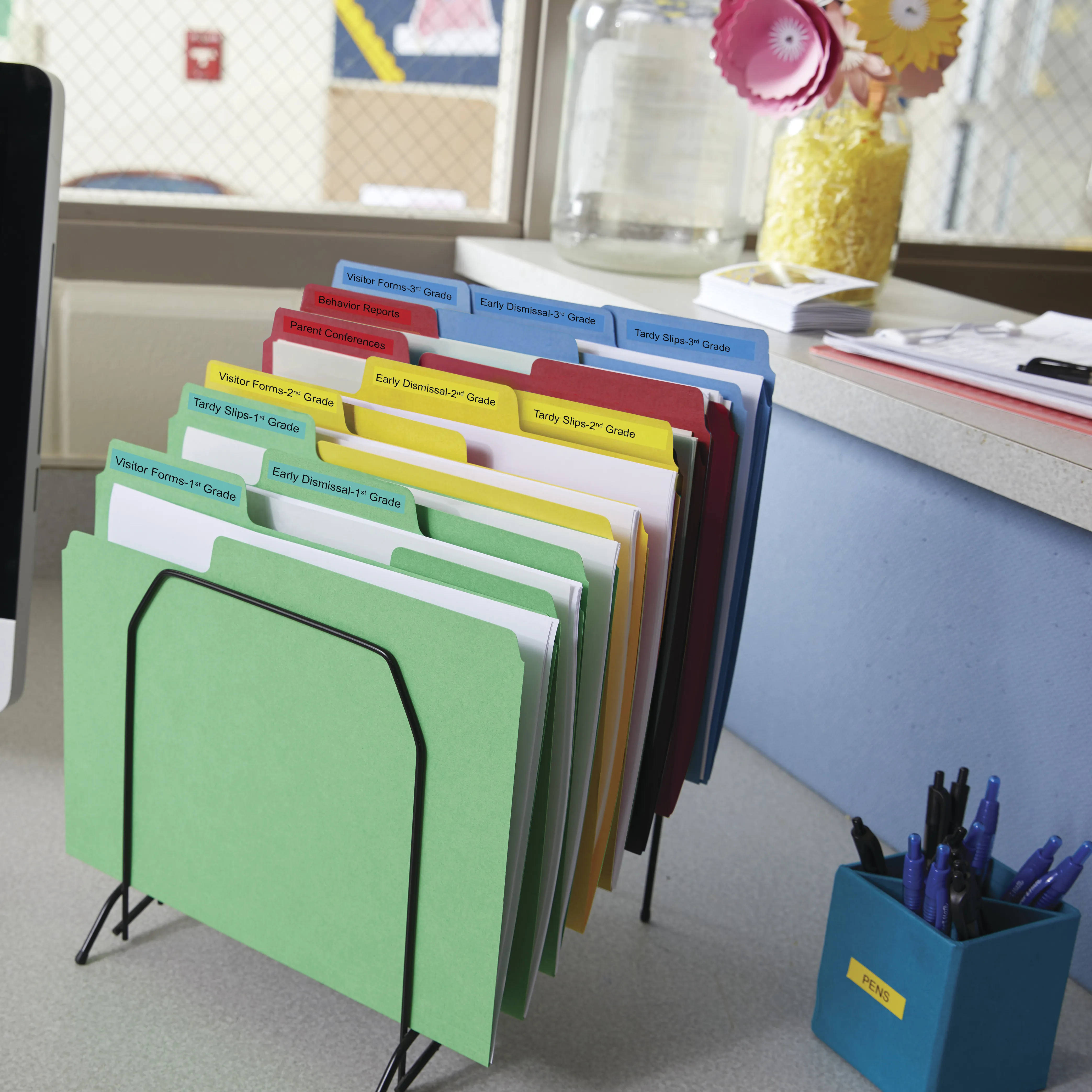 Tape D1 12mmx7m black/blue