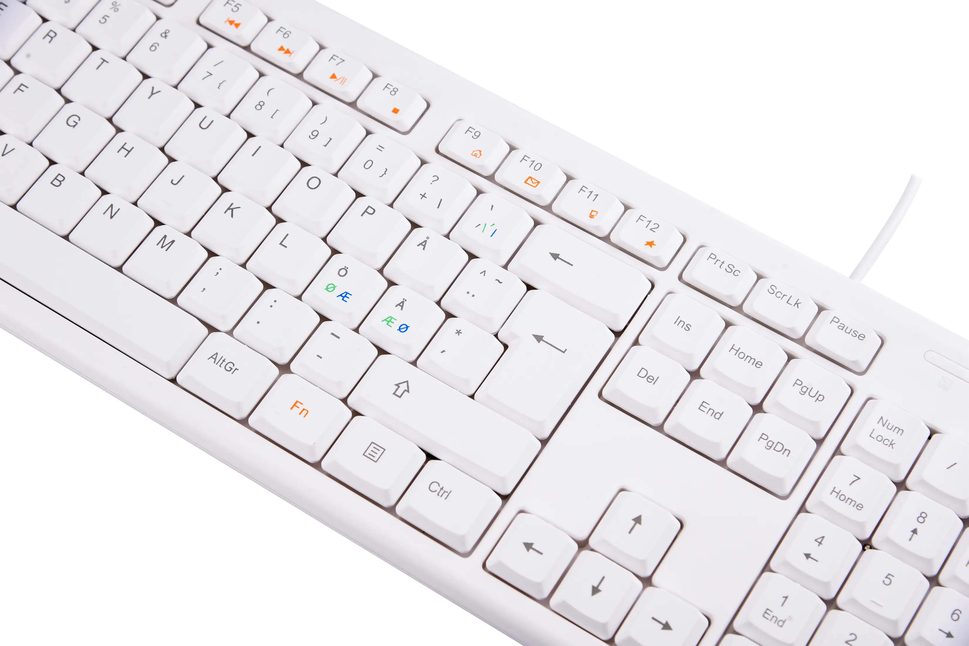 DELTACOnäppäimistö, pohjoismainen layout, USB 1,1m kaapeli, valkoinen
