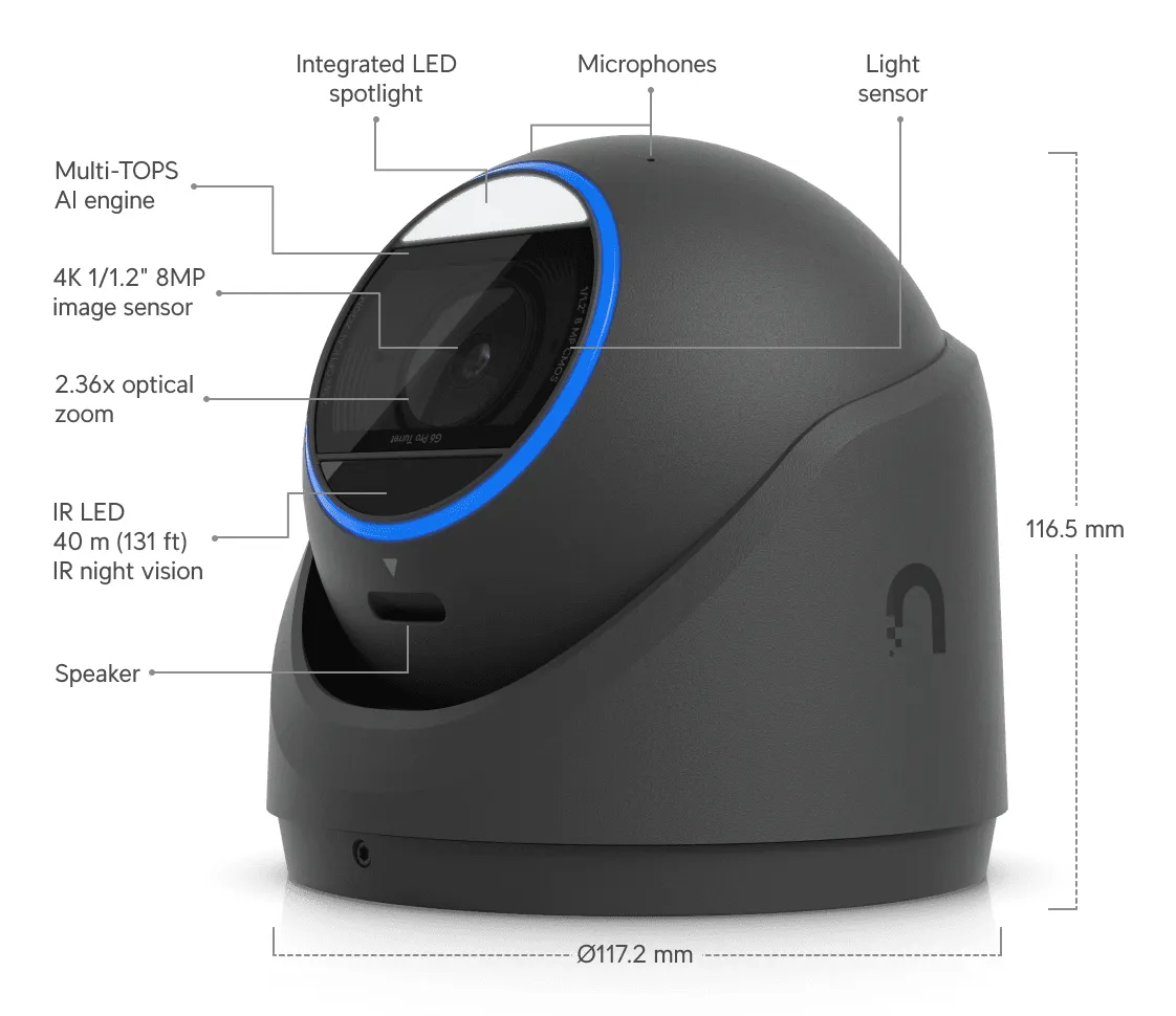 UBIQUITI UniFi Protect G6 Pro PoE+ - Surveillance camera, Black