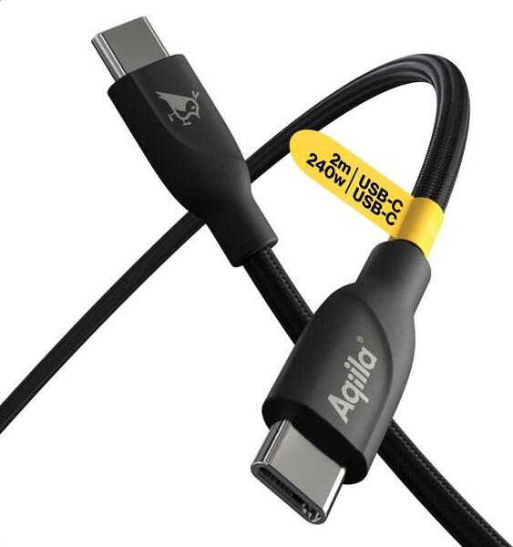Aqiila Cablebird CB12 USB-C cable, 240W, 2 m, Black