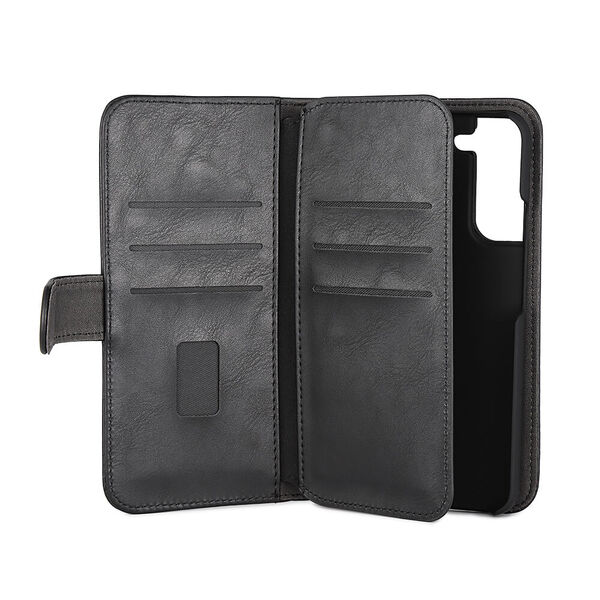 GEAR Wallet 7 Cards, Galaxy S22 Plus - 2-in-1 lompakkokotelo, Musta