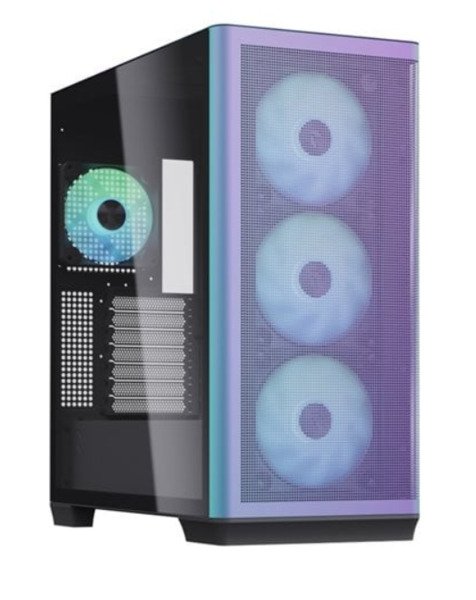 APNX C1 midi-tower chassi med f&ouml;nster, chromaflair