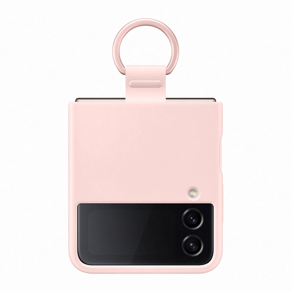 SAMSUNG Z FLIP4 SILICONE COVER WITH RING PINK