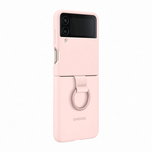 SAMSUNG Z FLIP4 SILICONE COVER WITH RING PINK