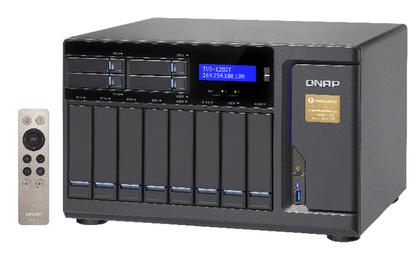 QNAP TVS-1282T-i7-64G 12-Bay SATA 6G Core i7-6700 3.4GHz 64GB RAM 4-LAN 2x20Gbase- T port iSCSI max.64GB RAM 3xPCIe exp. slot 250W