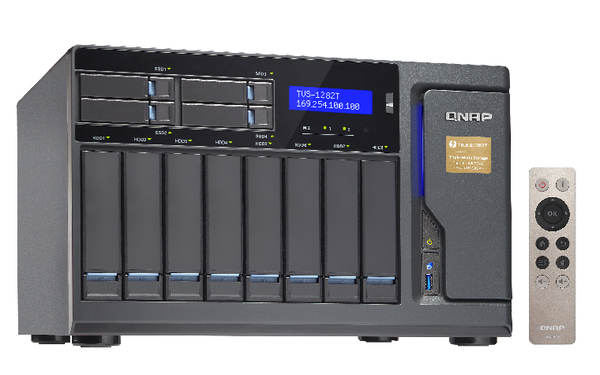 QNAP TVS-1282T-i7-64G 12-Bay SATA 6G Core i7-6700 3.4GHz 64GB RAM 4-LAN 2x20Gbase- T port iSCSI max.64GB RAM 3xPCIe exp. slot 250W