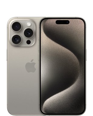 Kunnostettu iPhone 15 Pro 128 Gt, luonnontitaani (Erinomainen kunto, uusi akku)