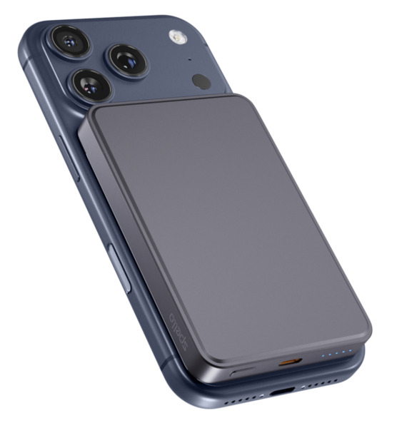 Spello ForcePack Alu 5000mAh Magnetic Wireless Power Bank SM51 | Space Grey | Slim Design | Qi2  &  MagSafe Compatible