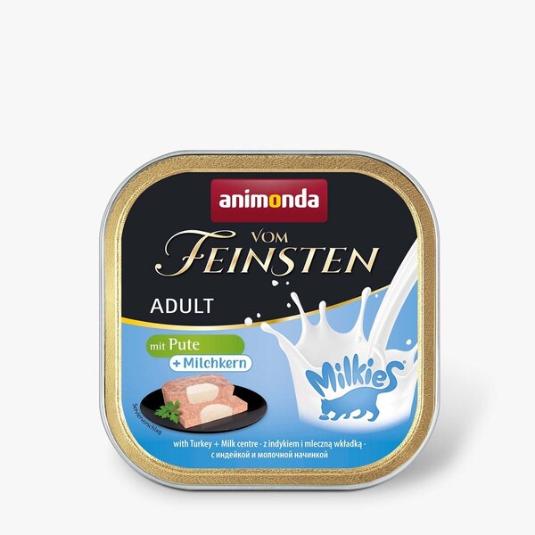 Animonda Vom Feinsten Adult Milkies with Turkey and Milky Filling, V&aring;tfoder f&ouml;r katt, 100 g