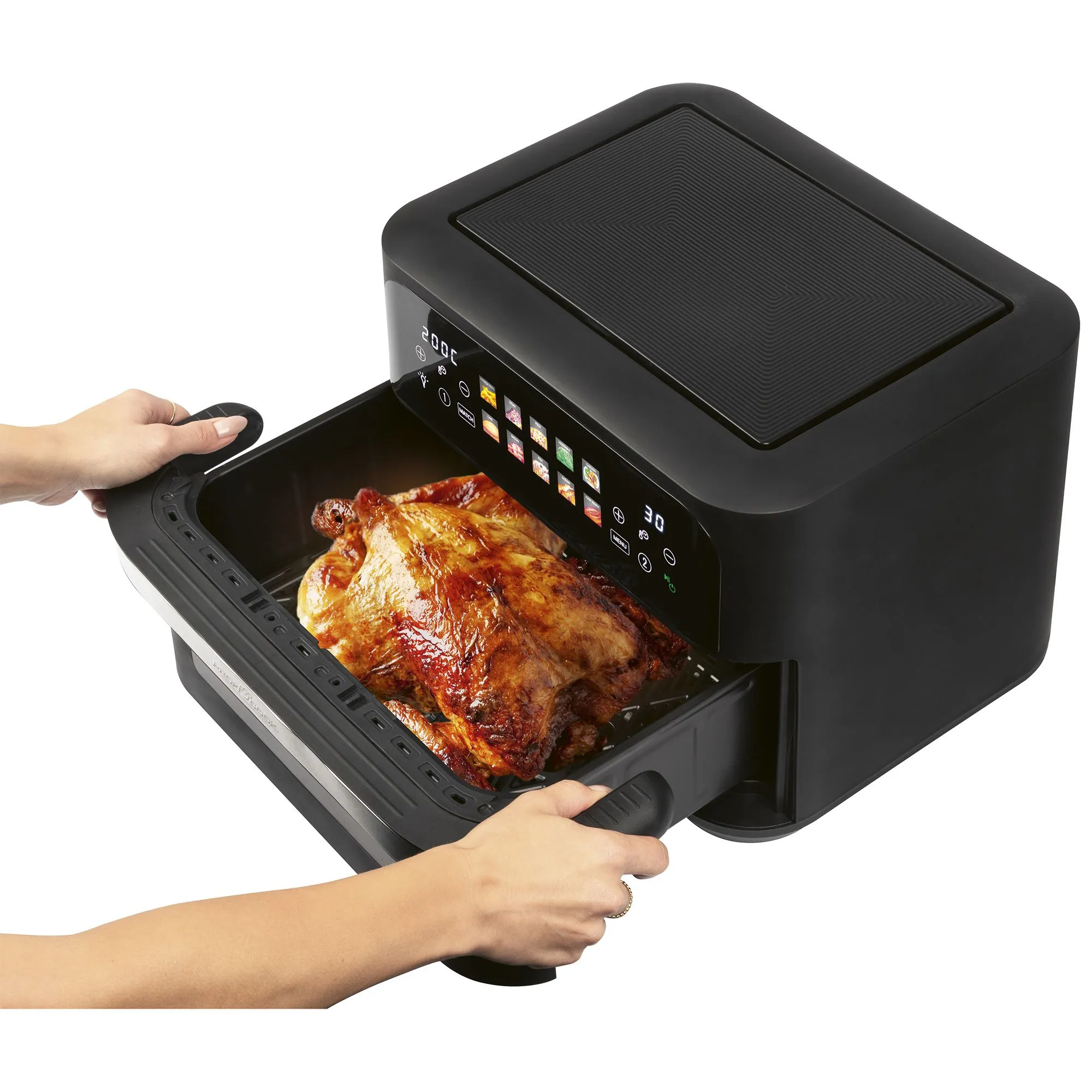ProfiCook PC-FR 1313 H, 10 l, 2400 W, airfryer, musta/ruostumaton ter&auml;s