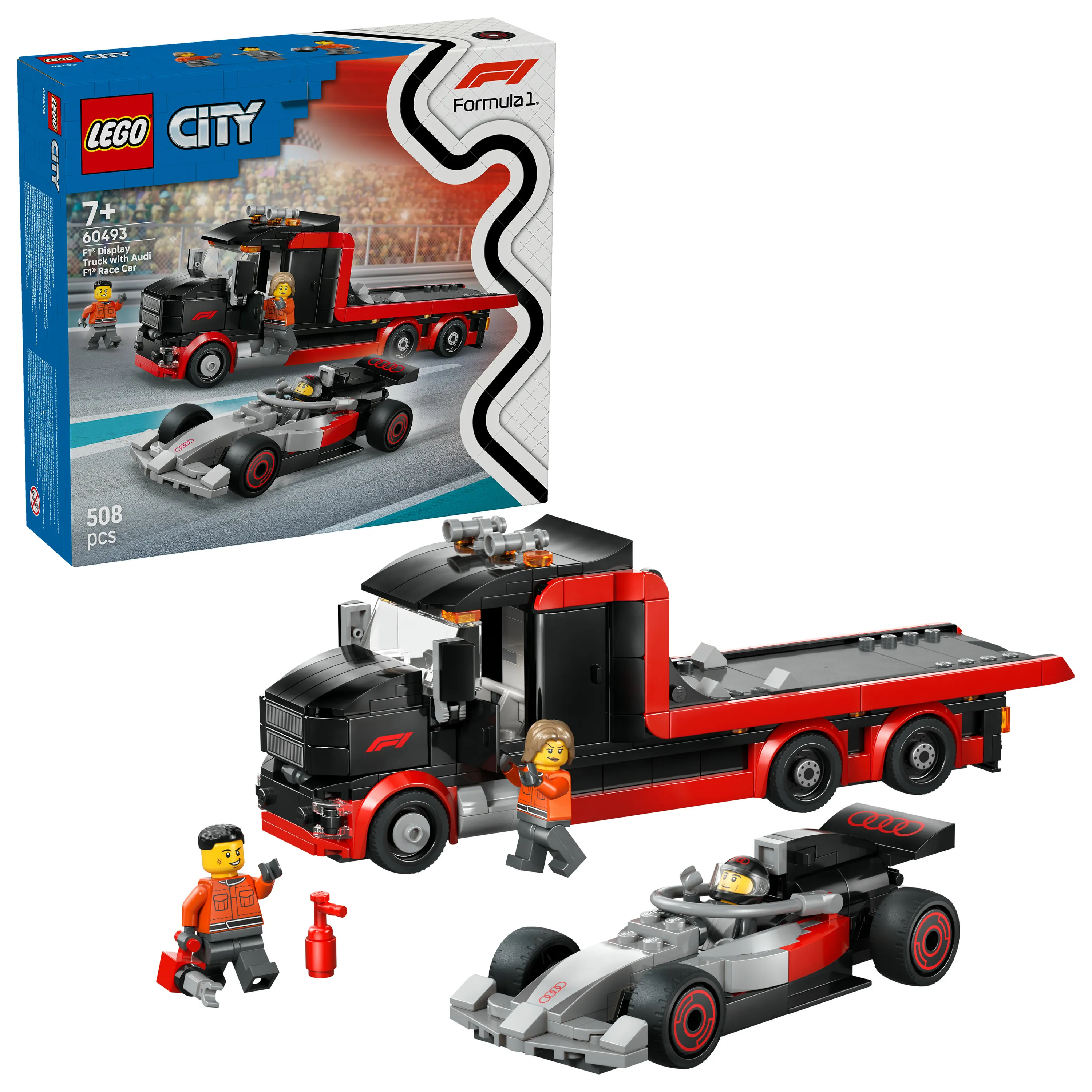 LEGO City F1-utst&auml;llningsbil och Audi F1-racerbil 60493