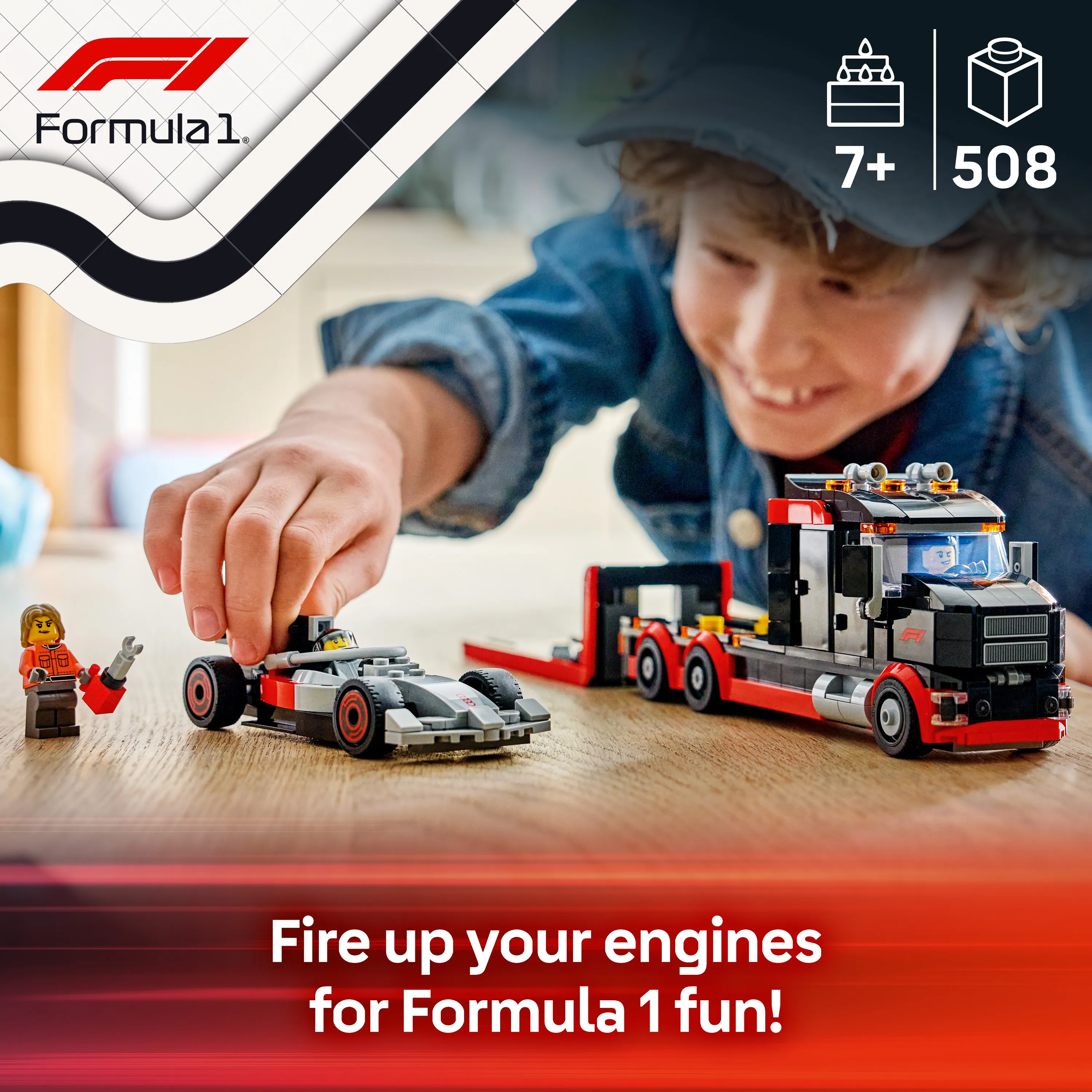 LEGO City F1-utst&auml;llningsbil och Audi F1-racerbil 60493