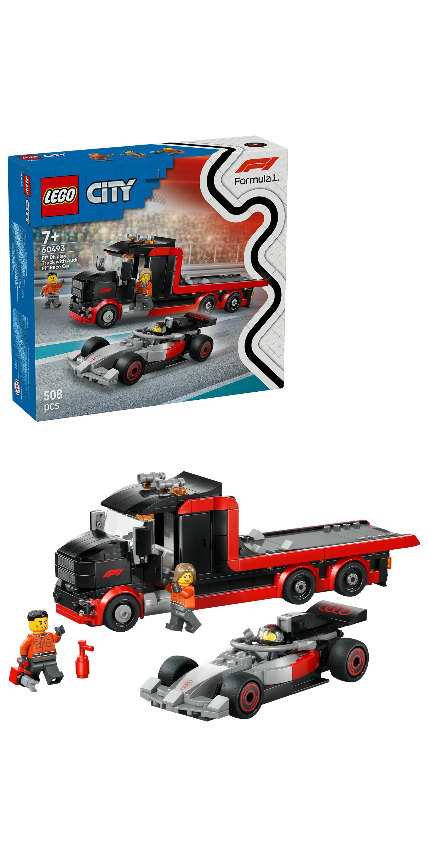 LEGO City F1-utst&auml;llningsbil och Audi F1-racerbil 60493