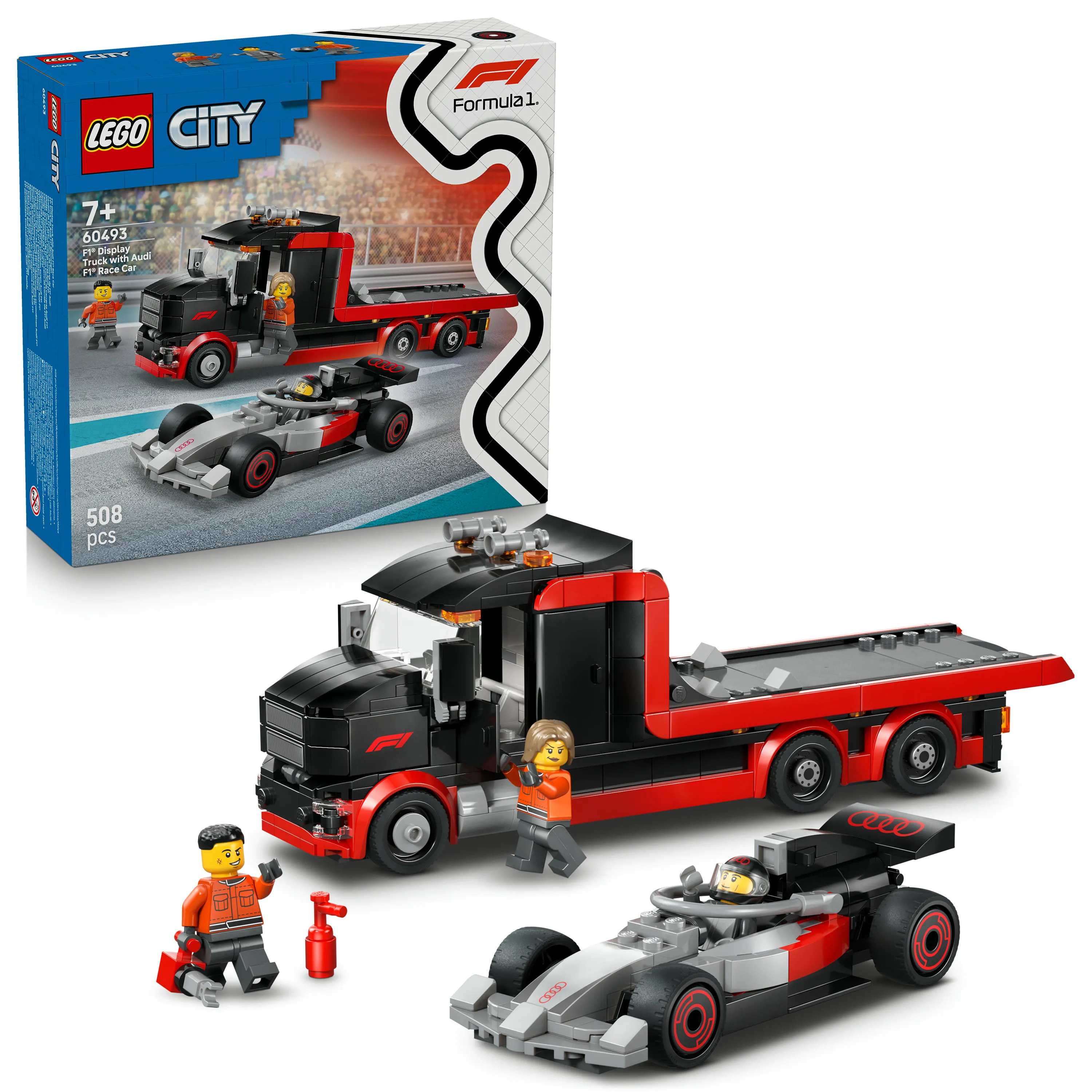 LEGO City F1-utst&auml;llningsbil och Audi F1-racerbil 60493