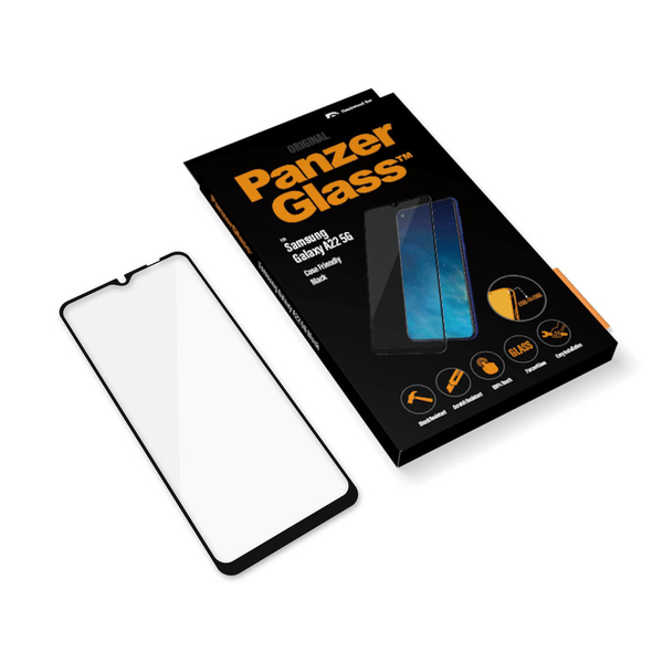 (L&ouml;yt&ouml;nurkka) PanzerGlass Case Friendly, Galaxy A22 -panssarilasi