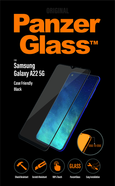 (L&ouml;yt&ouml;nurkka) PanzerGlass Case Friendly, Galaxy A22 -panssarilasi