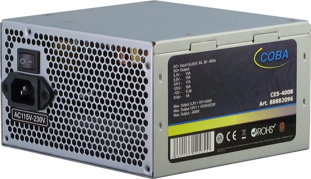 Inter-Tech Coba CES 400B 400W -virtalähde, 80 Plus